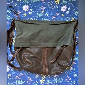 Elegant Olive and Chocolate Rough and Tumble Bag